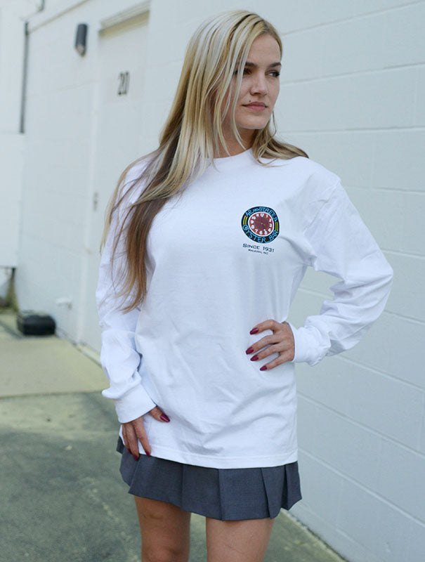 42nd Street Oyster Bar Neon Clock Long Sleeve Beefy T - White