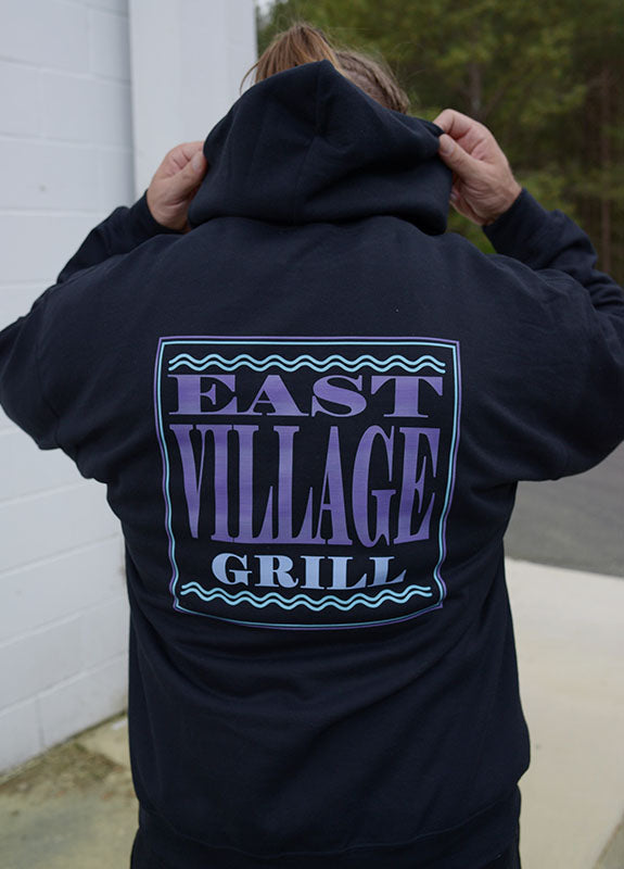 East Village Grill Adult Hoodie Heavy Blend - Black