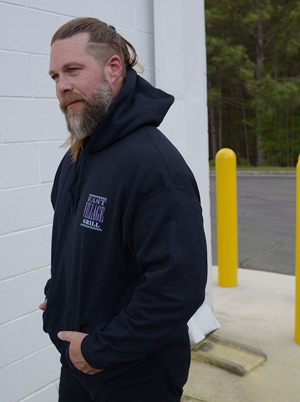 East Village Grill Adult Hoodie Heavy Blend - Black