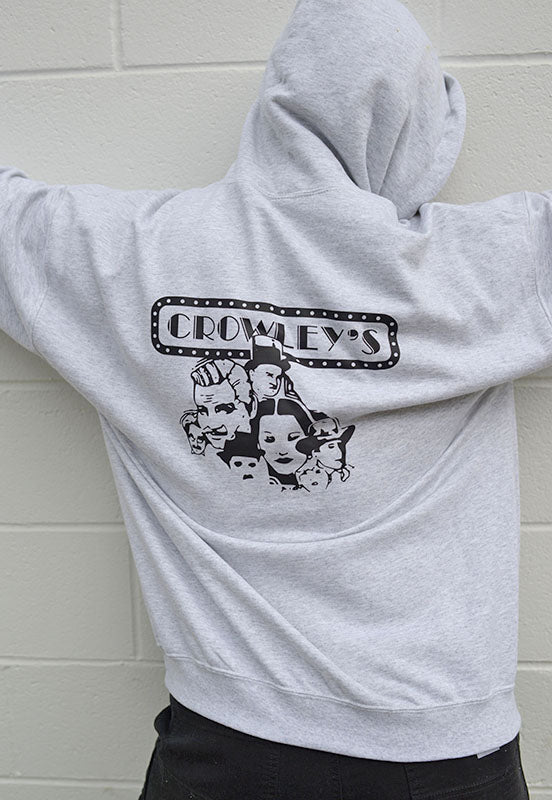 Crowley's Old Favorites Hoodie - Ash with Black Print
