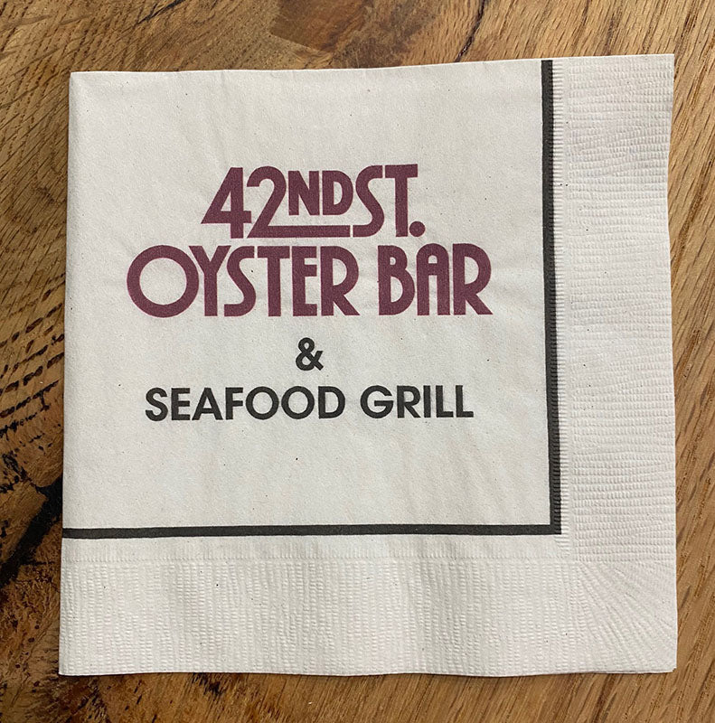 42nd Street Oyster Bar 10-Inch White 2-Ply Beverage Napkins