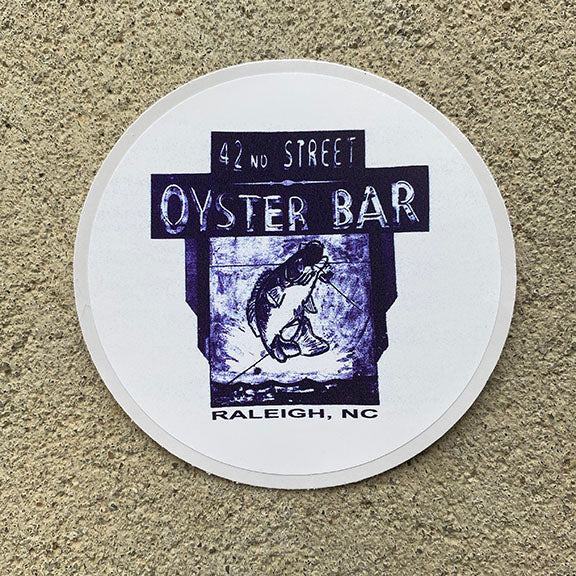 42nd St Oyster Bar 3" Round Sticker - Fish Print